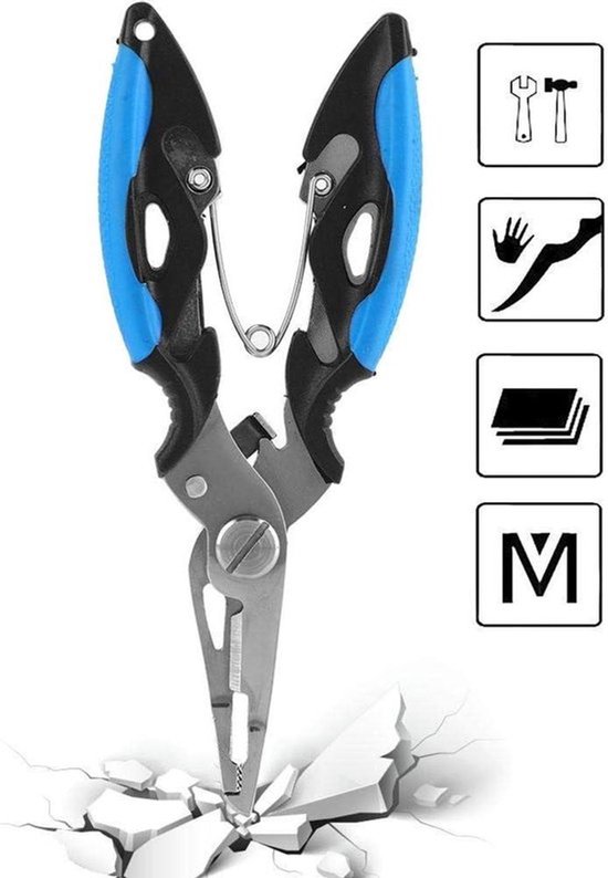 Vistang - Multitool - Hoge kwaliteit - RVS - Vislijn - Schaar - Verwijderaar - Geschikt voor hengelsport - Zwart Vistang, multitool, vissen, krimper, schaar, vislijn, snijhaak, verwijderaar, gereedschap. van Merkloos