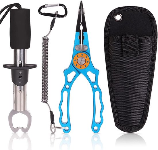 Vistang Viscontrole - Lipgrijper Accessoires - Veilig Vissen - Aluminiumlegering Constructie - 22 x 8 x 6 cm - Blauw van Merkloos