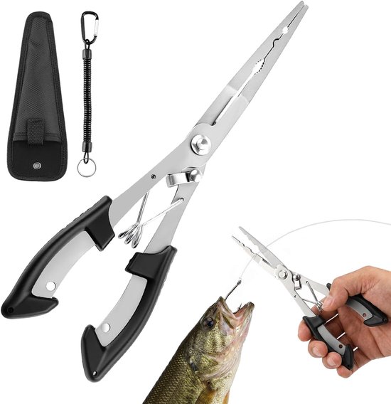 Vistang visgereedschap 21 cm - roestvrij staal - multifunctioneel - ideaal voor het verwijderen van vishaken - SnelShoppen
