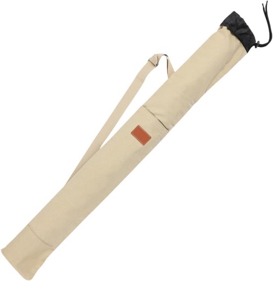 Vistas in paraplustijl met verstelbare schouderband en elastische sluiting ter bescherming van je hengel. Geschikt voor spinvissen, werpen en surfen. 1,2 m beige. Klassiek design.
