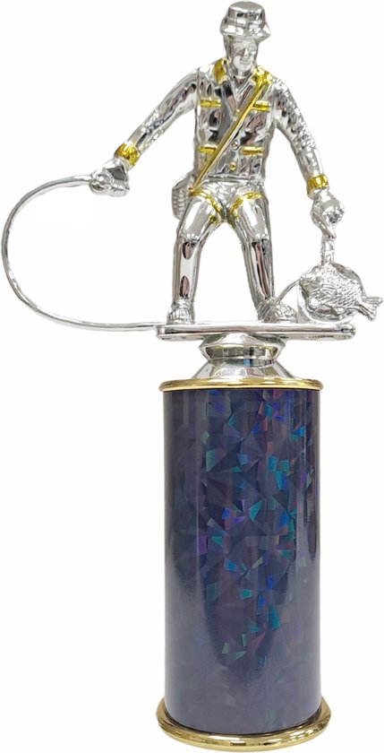 Vistrofee Cosmic Angler 21 cm Trofee Vissen Beker Trofee Prijs Viswedstrijd Visbeker Vis Wedstrijd