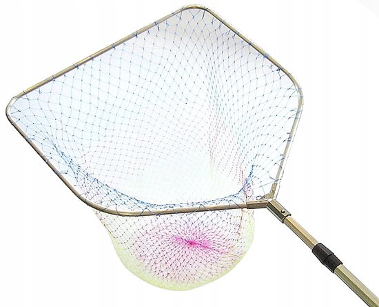 Visvangnet 2.03m, 70x65cm metalen kop, inklapbaar van Merkloos