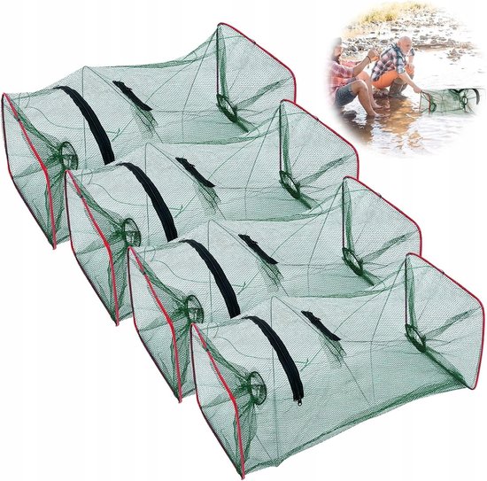 Visvangst Netten Set - 4 Stuks Opvouwbaar