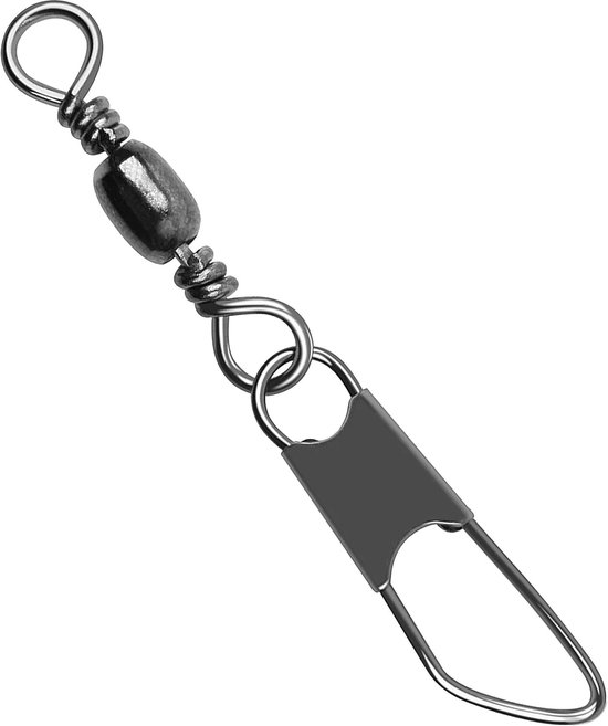 Visvat Wartels Snaps, 100 stuks Snap Swivels Visgerei Leader Lijn Lure Connector Accessoires Hoge Sterkte Massieve Ringen voor Zoutwater Zoetwater, Zwart (#14) van Merkloos