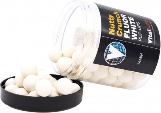 Vital Baits Nutty Crunch Pop Ups Wit 14mm van Vita