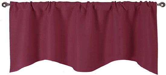Vitrage kort gordijn keuken bistrogordijn raamgordijn halfgordijn raamgordijn vitrage voor badkamer woonkamer 132 x 46 cm wijnrood