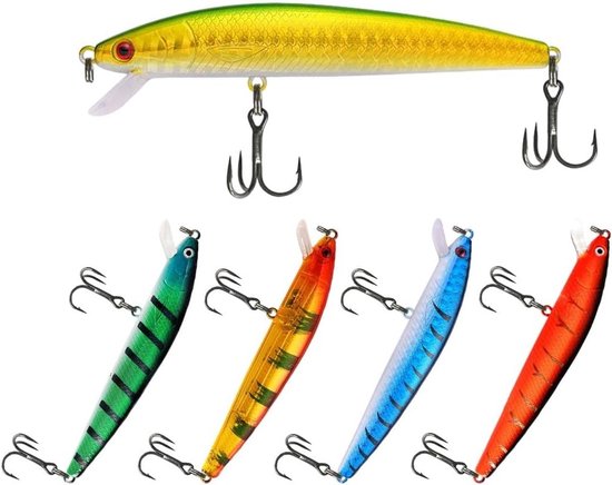 Vivid Wobbler Visloods met Boorhaak voor Forel, Baars, Snoek en Zalm - Set van 5 Stuks Visgerei