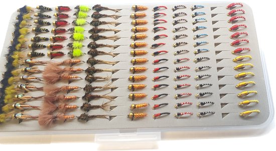 Vliegen en nymph assortiment 140 stuks