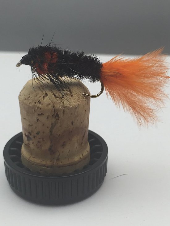 Vliegen voor forel - Vliegvis materiaal - Forel vissen - Marabou veren - Maat 10 - Oranje