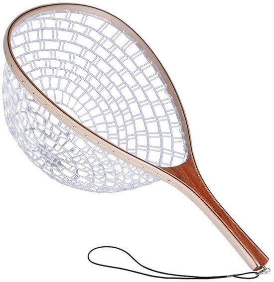 Vliegennet Geschikt voor houten handvat en rubberen netje, magnetisch materiaal, Geschikt voor forel en baars, lichtgewicht en draagbaar, ideaal Geschikt voor vangen en terugzetten, tweedelige set.