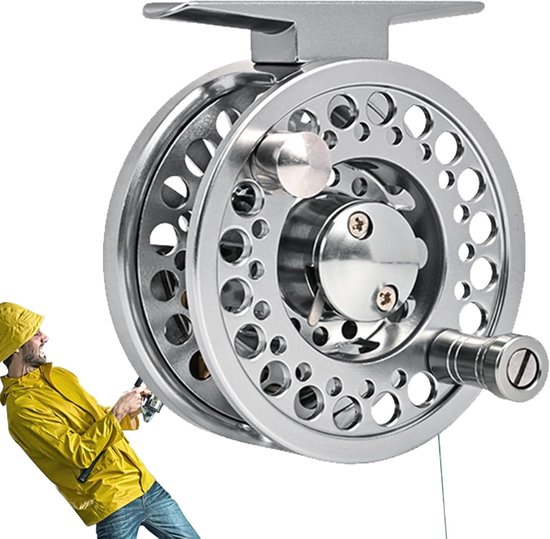 Vliegenreel Aluminium - Vismolen Vliegvissen - Vissen Vangsten - Ultralicht Luchtvaartaluminium - 6.4 cm Diameter - Stijl A
