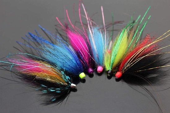 Vliegvis Kunstaas Set - Vliegen Set - Zalm Forel Vissen - Koperen Kegel Hoofd - 12 Stuks - Diverse Kleuren van Merkloos