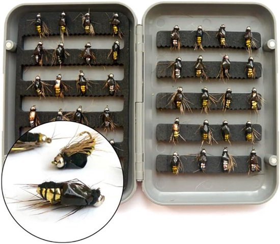 Vliegvis Set - Kunstaas Vliegen - Forel Vissen - Handgemaakt Professioneel - 40 Stuks - Diverse Kleuren van Merkloos