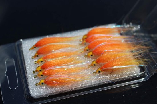 Vliegvis Set - Lokazen Vliegen - Zalm Forel Vissen - Langzaam Zinkend Ontwerp - Maat 8 - Oranje van Merkloos