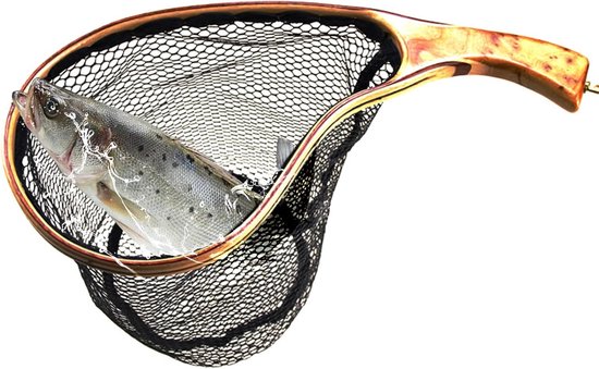 Vliegvisnet - Schepnet Visser - Forel Vangen - Visbesparend Ontwerp - 35x17x25cm - Zwart
