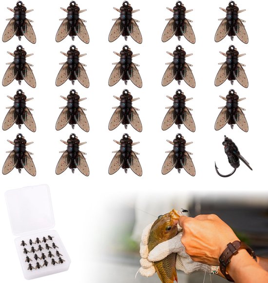 Vliegvissen Lures - 20 Stuks Kunstmatige Vlieg Maden - Compleet Visserspakket
