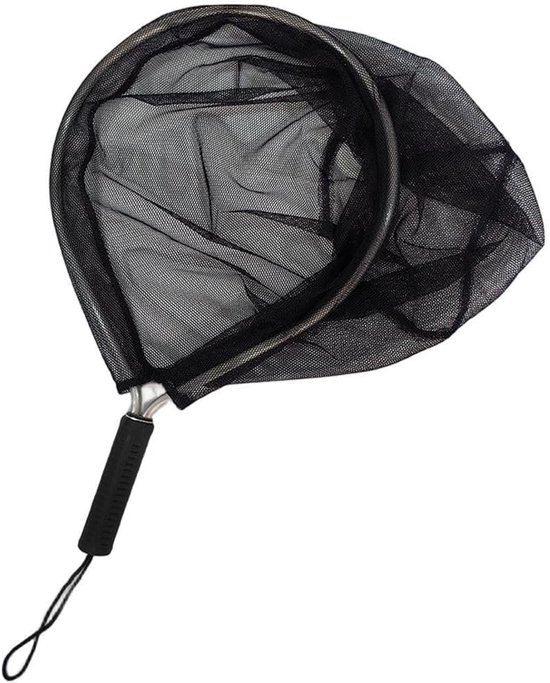 Vliegvissen Schepnet - Visnet Opvouwbaar - Vissen Vangen - Snel Watersnijfunctie - 35cm Diameter - Zwart