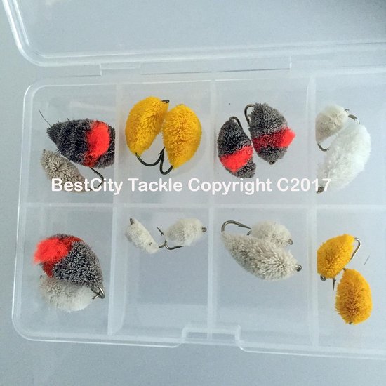 Vliegvisset met Brood Imitatie - 16 stuks in Maten 4-12 voor Forel, Karper en Mulet - Natuurgetrouwe Lokaas voor Vliegvisserij van Merkloos