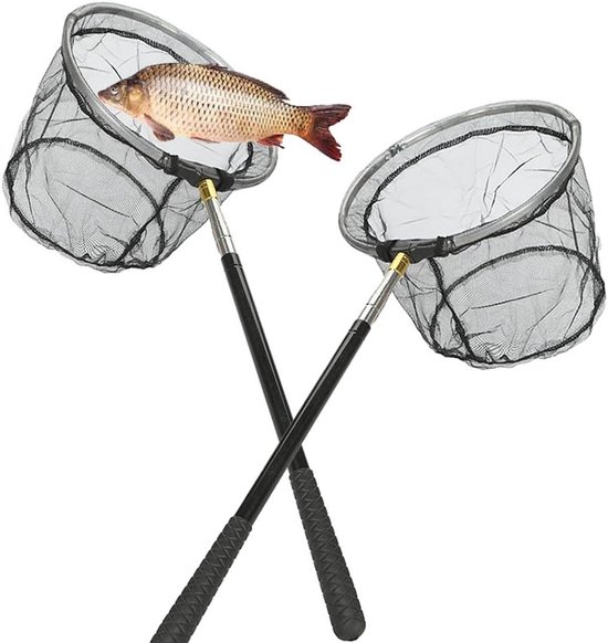 Vlindernet Schepnet - Telescopisch Net - Vissen Vangen - Lichtgewicht Aluminium - Tot 151 cm - Zwart