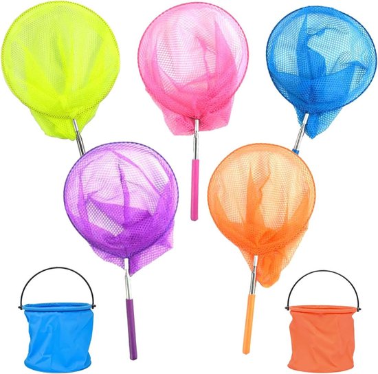 Vlindernetten voor Kinderen - Telescopisch Schepnet voor Zomer - Insecten en Kleine Vissen Vangen - Nylon van Merkloos