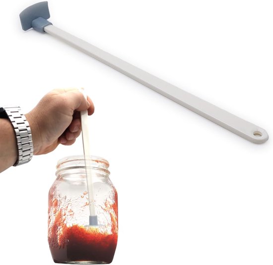 Vloerkraper van siliconen, lange steel 22,5 cm, ideaal voor jam, honing, sauzen, vaatwasmachinebestendig, spatel Ultima druppels, veelzijdig