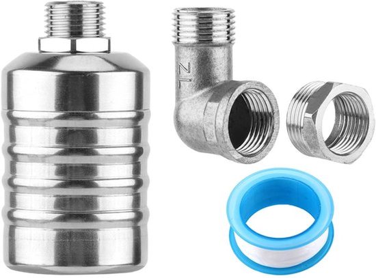 Vlotterklep, 1/2 inch 3/4 inch roestvrijstalen waterniveauregelaar, vlotterklep, automatische waterniveauregelaar, mini-vlotterklep voor watertank, zwembad, vijver van Merkloos
