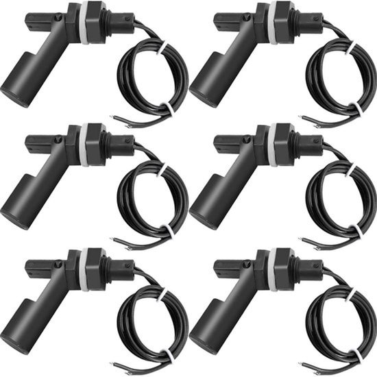 Vlotterschakelset van 6 - Waterniveausensor voor aquaria - Hydroponics - Betrouwbaar - Waterniveau - Draagbaar - Geschikt voor aquarium