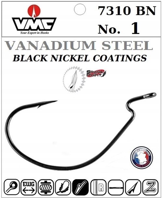 VMC 7310 BN Super Light Worm Hook Maat 1 - 10 stuks