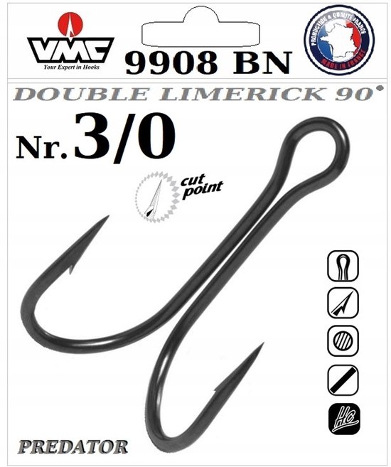VMC 9908BN Dubbele Ankerhaak 3/0 - 10 St