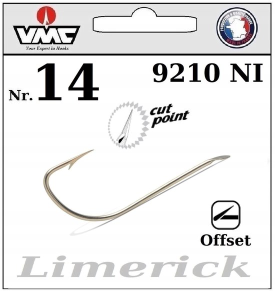 VMC Limerick Offset Haken 9210 NI Maat 14 - 10 Stuks