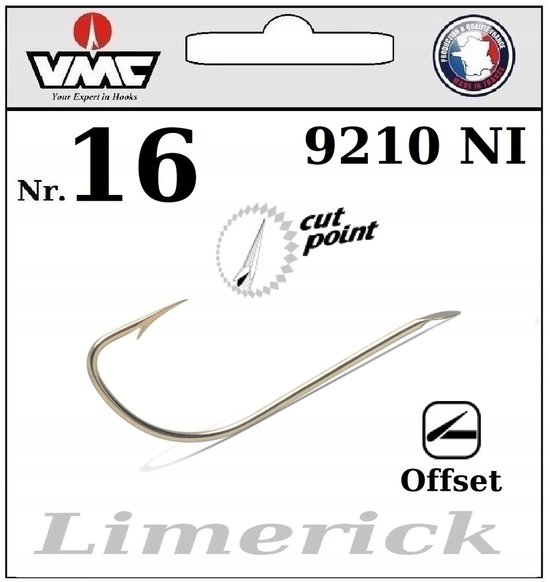 VMC Limerick Offset Haken 9210 NI Maat 16 - 10 Stuks