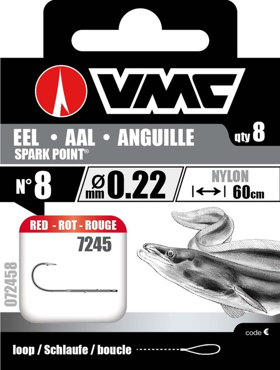 VMC Paling Spark Point Onderlijnen - 60cm nylon - voor bodemvissen van VMC