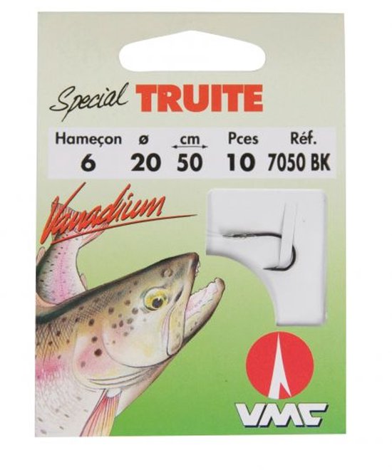 VMC Special Truite 7050BK Onderlijnen H6 0.20mm 50cm van Merkloos