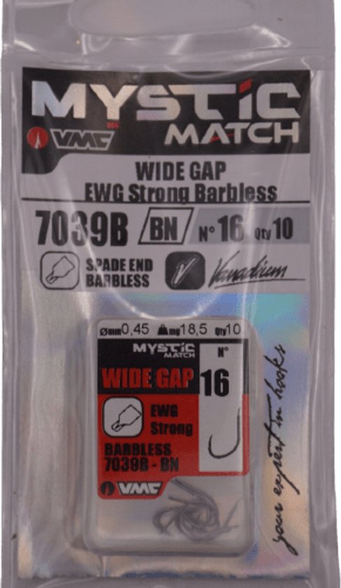 VMC Wide Gap 7039B-BN EWG Strong | Barbless #16 van VMC