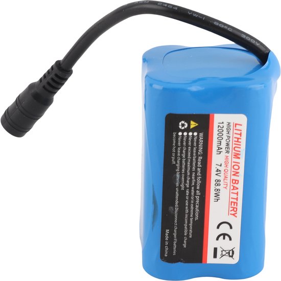 Voederboot Accu – 7.4V 12000mAh – Oplaadbaar – Reservebatterij – Voor RC Voerboten