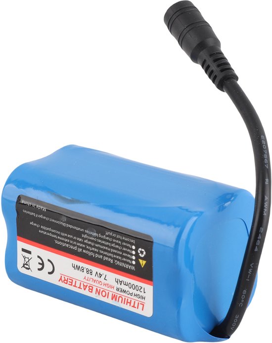 Voerboot Accu – 7,4V 12000mAh – Oplaadbare Reserve Batterij – Voor Karper Voerboot – Lange Gebruiksduur