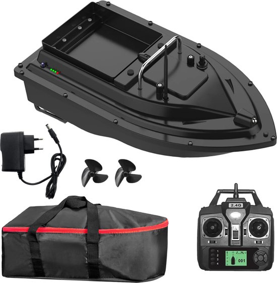 Voerboot Karper - Baitboat Met 16-Punts GPS Functie + Automatische Terugkeer - 1 Voerbak Met 2kg Draagvermogen - Dubbele Propellers + Cruisecontrol - 500m Bereik + Nachtverlichting - Inclusief Opbergtas