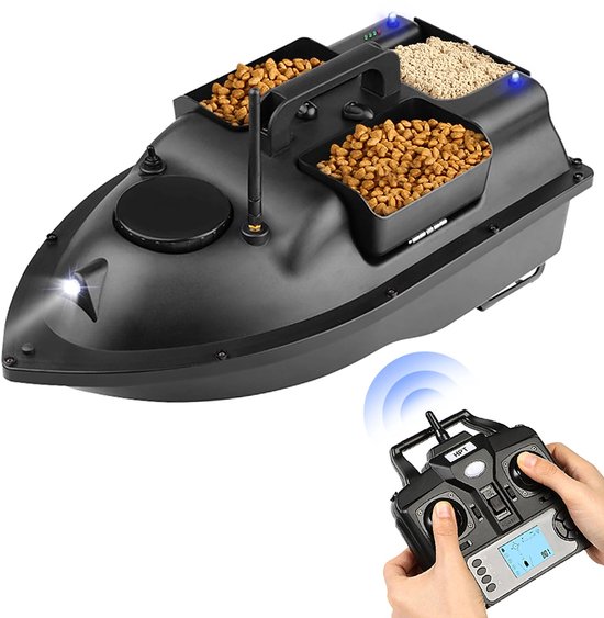 Voerboot - Voerboot karper - Karpervissen - 3 Voerbakken – 40 GPS Posities - 2KG laadvermogen - Automatische terugkeerfunctie - 500M van Merkloos