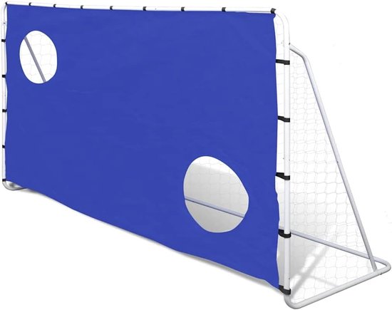 Voetbaldoel met doelwand, 240 x 92 x 150 cm, staal, boutenplaats, tuin, training, voetbal voor kinderen en volwassenen