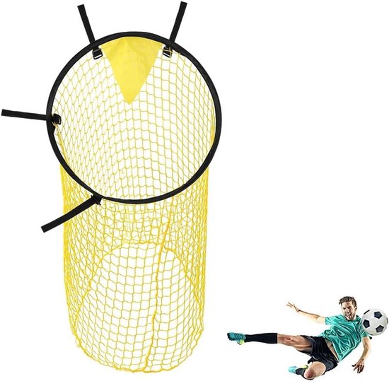 Voetbaldoel voetbaldoel en tas, 45 x 60 cm voetbal topbakken voetbal doeldoel, voetbal kicknet met verstelbare riemen, voetbal bovenhoek doelnet doelen voor kinderen