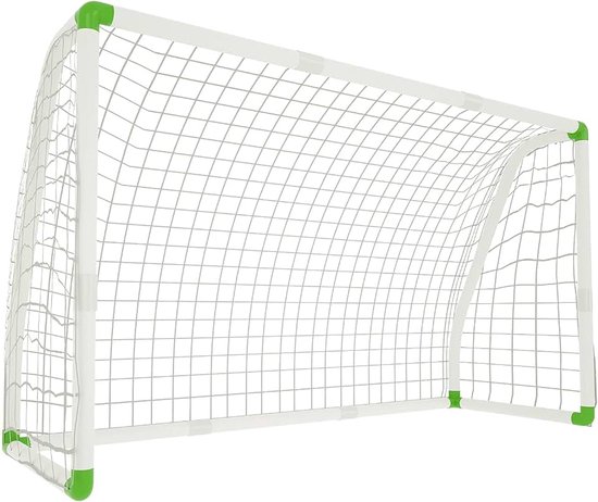 Voetbaldoel voor kinderen, 245 x 90 x 155 cm, pvc-voetbaldoel met net, ideaal voor tuin, park, strand, gazon of hal