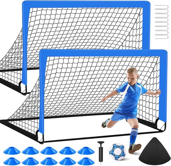Voetbaldoel voor Kinderen,2-delige Set Voetbaldoeltjes Kinder,4X3 FT,met Voetbalbal