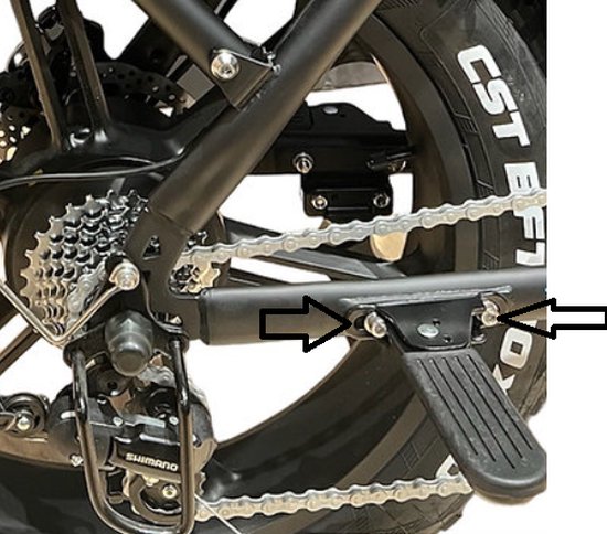 Voetsteuntjes - ouxi v8 - elektrische fiets - fat bike - extra voetsteunen voor passagier - Stepgo van Ouxi