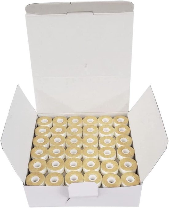 Vooraf Gewonden Spoelen - Borduurgaren Spoelen - Professioneel Borduren - Polyester Draad - 144 Stuks - Wit van Merkloos