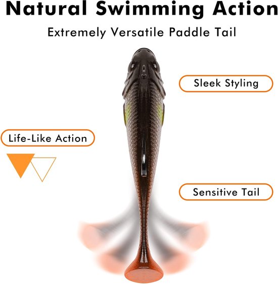 Voorgmonteerde visjig voor zoet en zout water, innovatief, ultra-duurzaam TPE-basaas, realistische garnalen-kreeften swimbait, onkruidvrij aas voor crappie, forel, snoekbaars, voorlopig opgeslagen van Merkloos