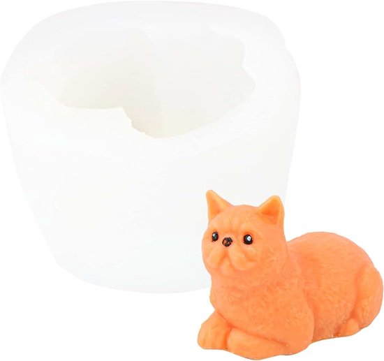vorm dieren 3D, kattenvorm, siliconen zeepgietvorm, dier gietvormen van siliconen, hondenkaars, siliconen vorm, epoxyhars vormen voor cake, zeep, fondant, taartdecoratie, vorm (6#)