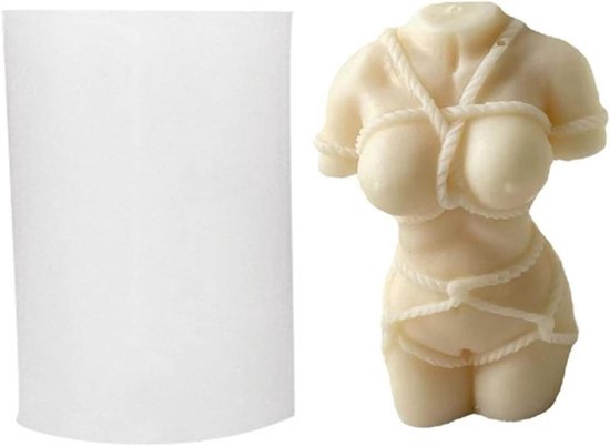 vorm siliconen vrouw DIY siliconen gietvormen 3D siliconen kaars vorm 3D vrouwen lichaam nek vorm DIY lichaam kaars siliconen vorm decor kunst handwerk (B)