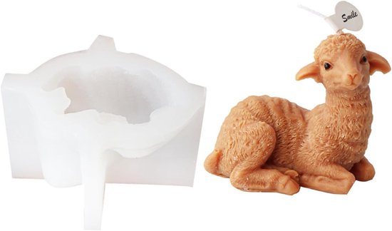 Vorm van schapen, 3D-dieren, schaap, voor fondant, sojawas, kaarsen, zeep, epoxyhars, gips, handwerk (A)