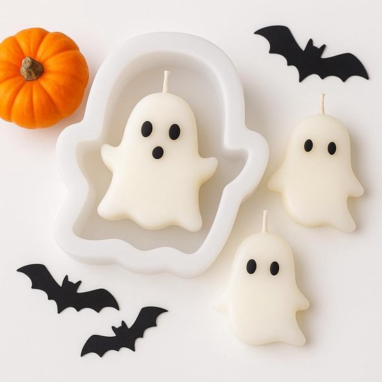 Vormen geest, siliconen mal voor Halloween-kaarsen, Halloween-geest, pompoen, Halloween, voor led, gipsvormen om te gieten, lamp voor Halloween-projectoren en pompoen voor aan de muur