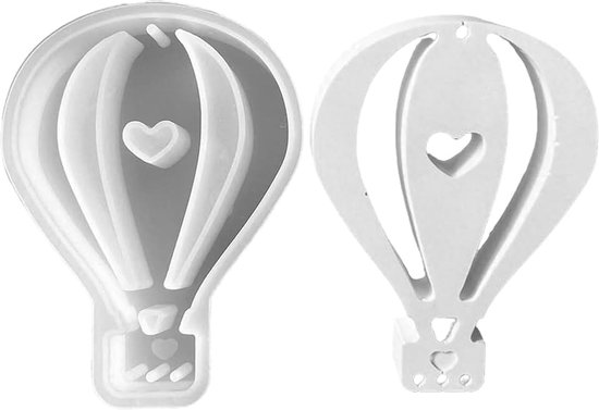 Vormen gietvormen hanger, heteluchtballon siliconen vorm hanger siliconen vorm ballon met hart gipsvorm voor gieten gietvormen siliconen zomer voor kaarsen gips